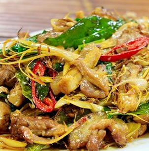 Nhím xào lăn / sả ớt