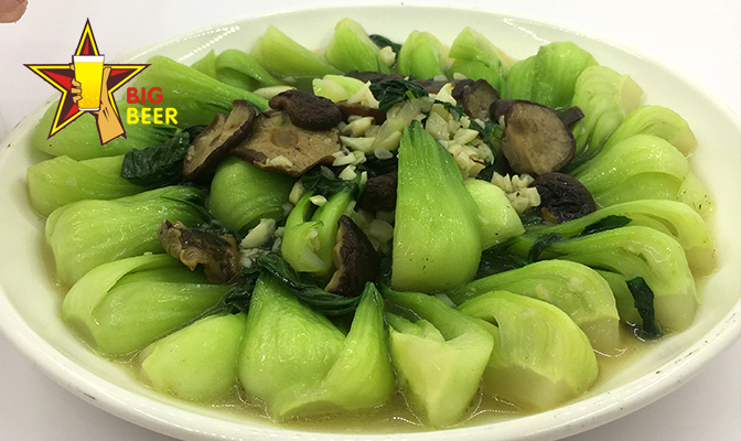 Rau cải chíp xào nấm